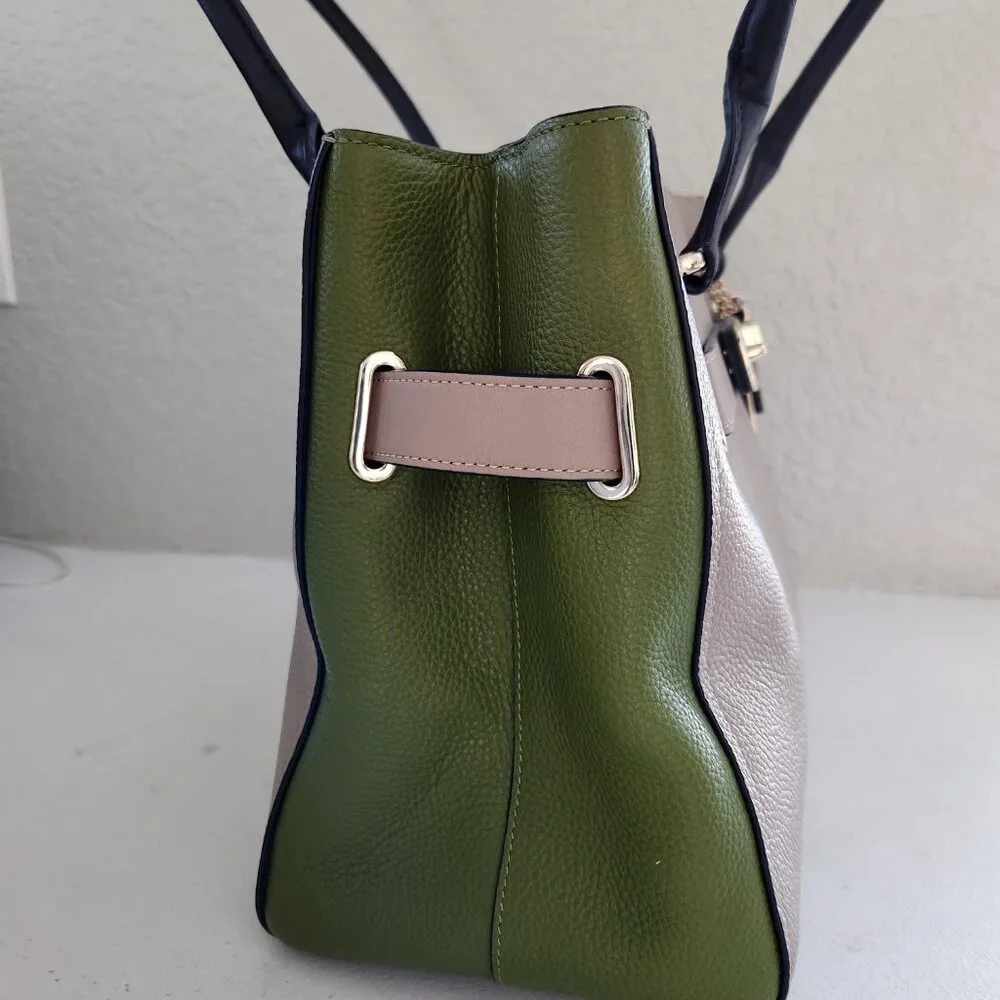 Euc Coach Swagger Colorblock Tan & Green Shoulder Bag Purse